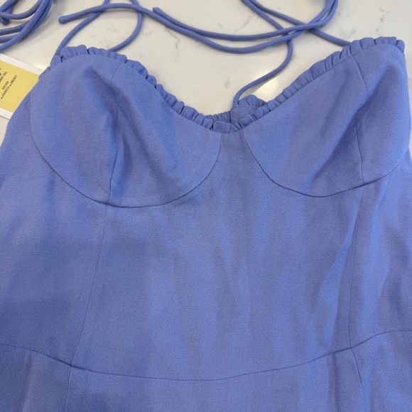 Aritzia Wilfred Cornflower Blue New Fable Mini Dress Size 4 NWT - Picture 2 of 8